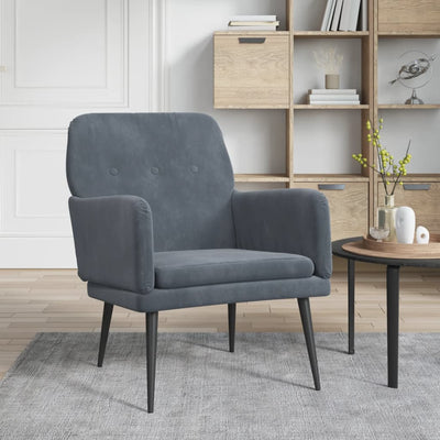 vidaXL Armchair Dark Grey 62x79x79 cm Velvet