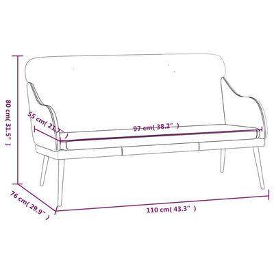 vidaXL Bench Cream 107x80x81 cm Faux Leather