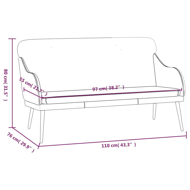 vidaXL Bench Cream 107x80x81 cm Faux Leather