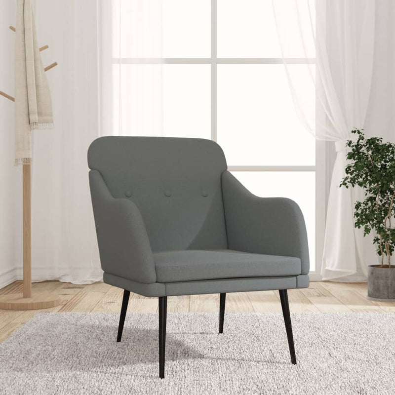 vidaXL Armchair Dark Grey 63x76x80 cm Fabric