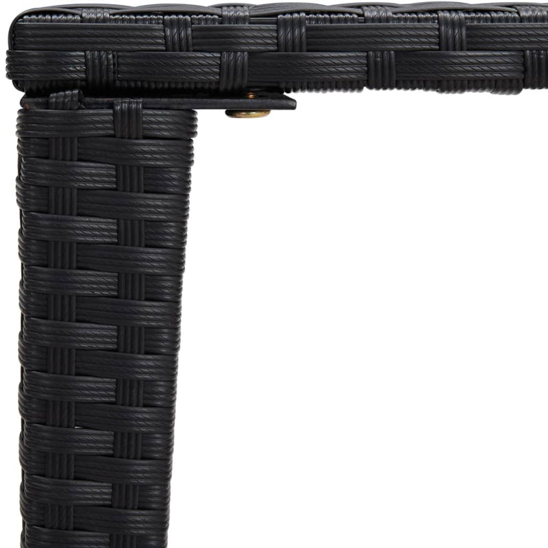 vidaXL Nesting Tables 3 pcs Black Poly Rattan