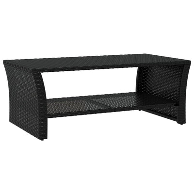 vidaXL Coffee Table Black 100x50x40 cm Poly Rattan
