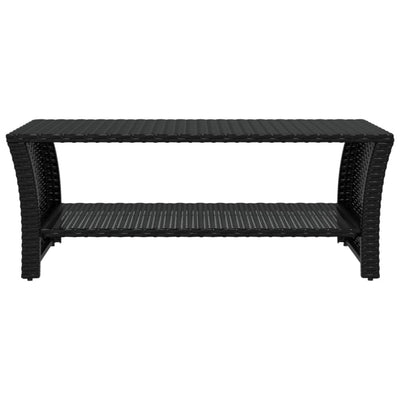 vidaXL Coffee Table Black 100x50x40 cm Poly Rattan