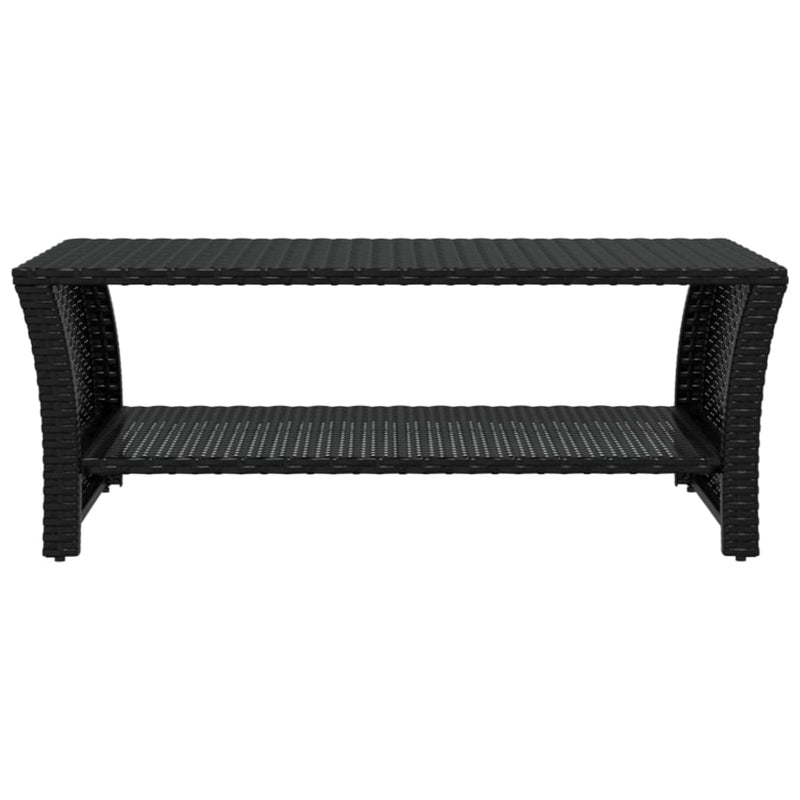 vidaXL Coffee Table Black 100x50x40 cm Poly Rattan