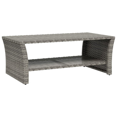 vidaXL Coffee Table Black 100x50x40 cm Poly Rattan