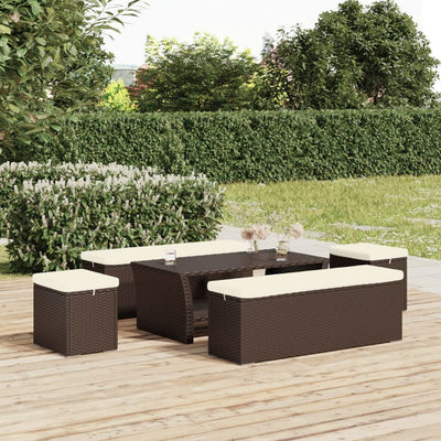 vidaXL Ottoman with Cushion Black 40x30x40 cm Poly Rattan