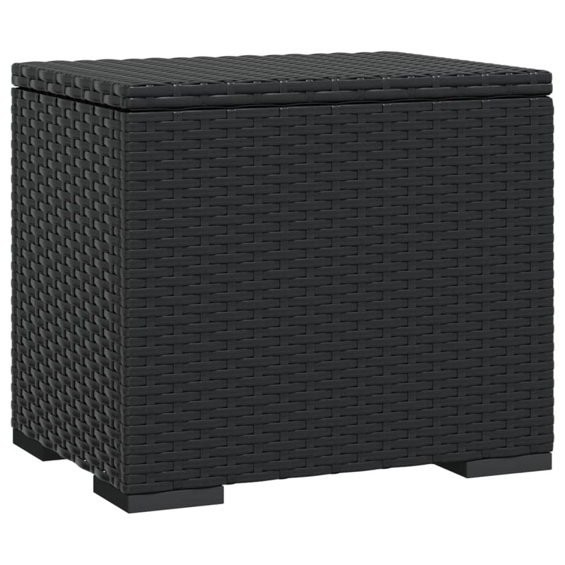 vidaXL Ottomans with Cushions 2 pcs Black 40x30x40 cm Poly Rattan