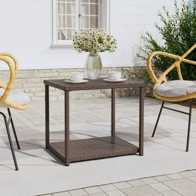 vidaXL Side Table Black 55x45x49 cm Poly Rattan