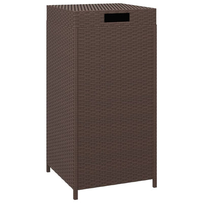 vidaXL Trash Bin Black 40x40x80 cm Poly Rattan
