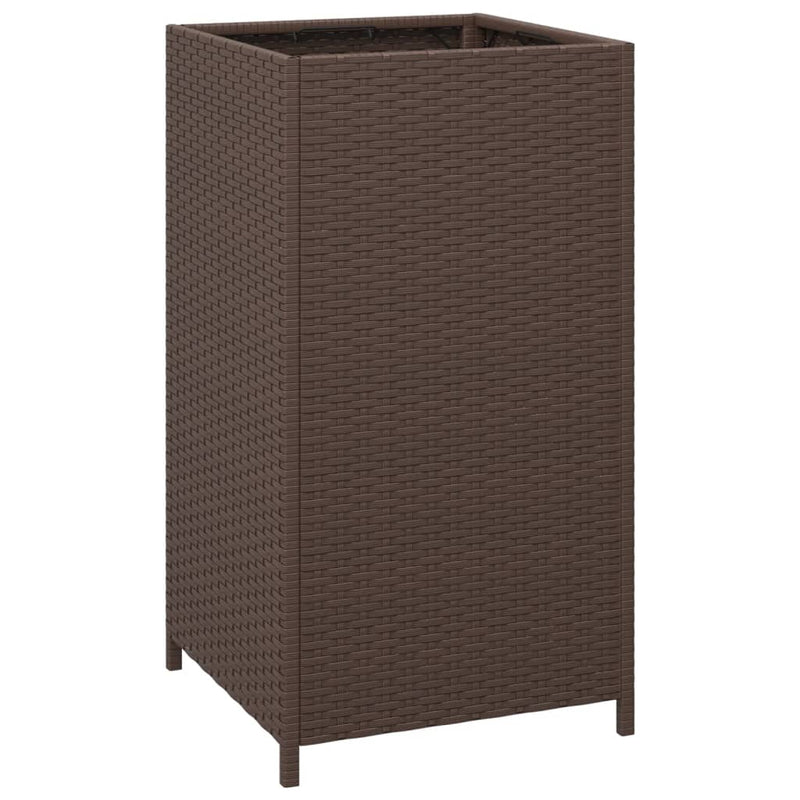 vidaXL Trash Bin Black 40x40x80 cm Poly Rattan