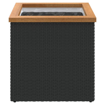 vidaXL Planter Black 40x40x40 cm Poly Rattan
