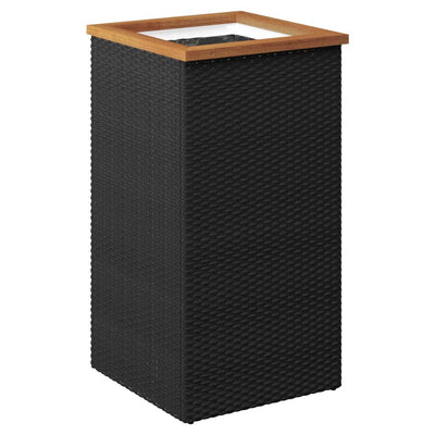 vidaXL Planter Black 40x40x40 cm Poly Rattan