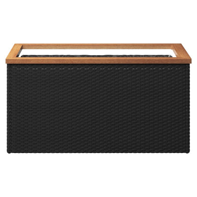 vidaXL Planter Black 40x40x40 cm Poly Rattan