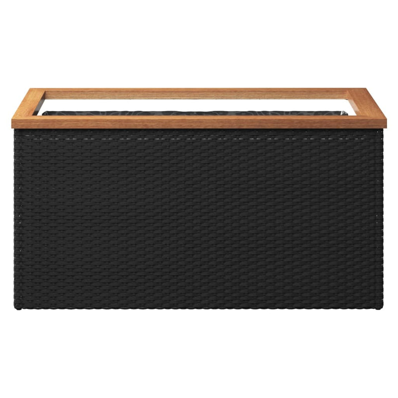 vidaXL Planter Black 40x40x40 cm Poly Rattan