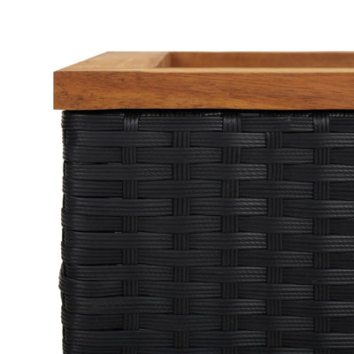 vidaXL Planter Black 40x40x40 cm Poly Rattan