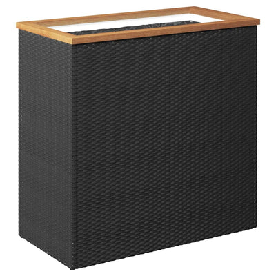 vidaXL Planter Black 40x40x40 cm Poly Rattan