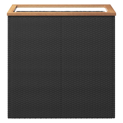 vidaXL Planter Black 40x40x40 cm Poly Rattan