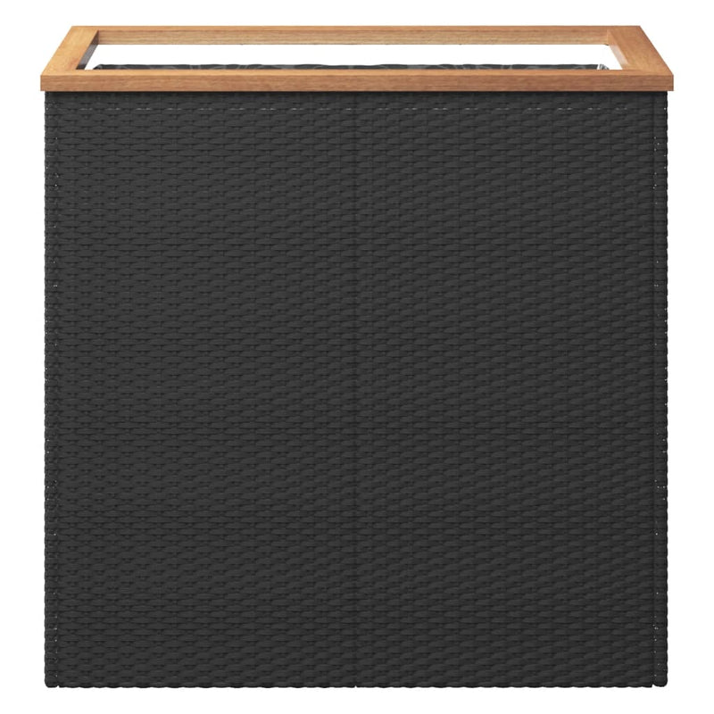 vidaXL Planter Black 40x40x40 cm Poly Rattan