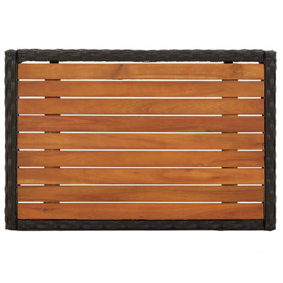 vidaXL 3 Piece Garden Lounge Set with Cushions Black Poly Rattan