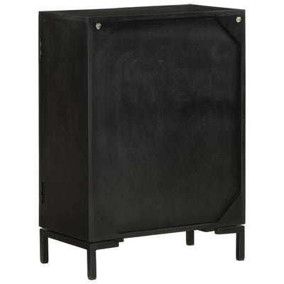 vidaXL Sideboard Black 55x30x77 cm Solid Wood Mango and Iron