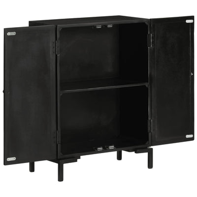 vidaXL Sideboard Black 55x30x77 cm Solid Wood Mango and Iron