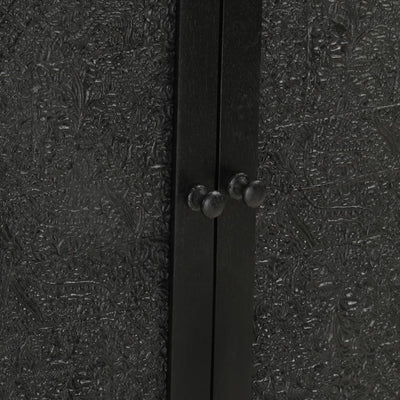vidaXL Sideboard Black 55x30x77 cm Solid Wood Mango and Iron