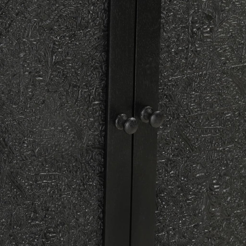 vidaXL Sideboard Black 55x30x77 cm Solid Wood Mango and Iron