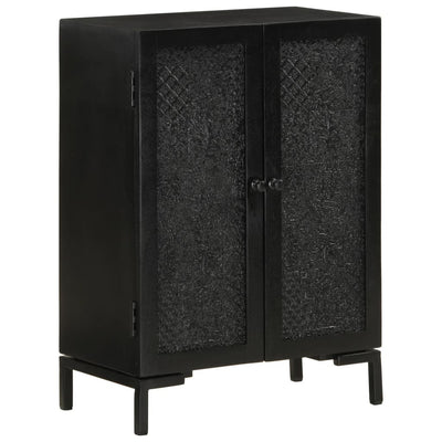 vidaXL Sideboard Black 55x30x77 cm Solid Wood Mango and Iron