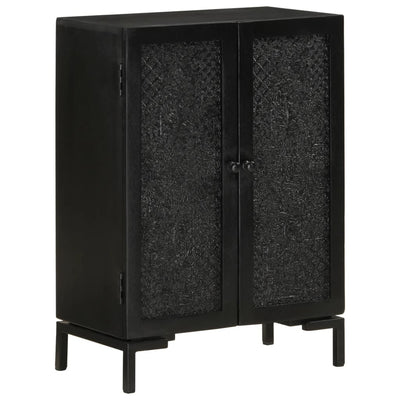 vidaXL Sideboard Black 55x30x77 cm Solid Wood Mango and Iron