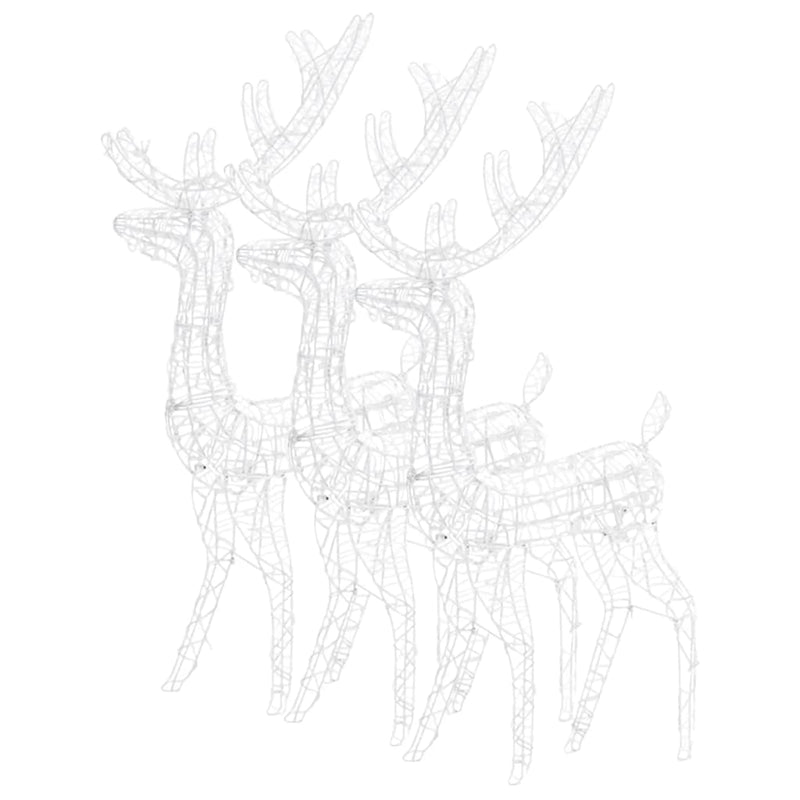 vidaXL Acrylic Reindeer Christmas Decorations 2 pcs 120 cm Warm White