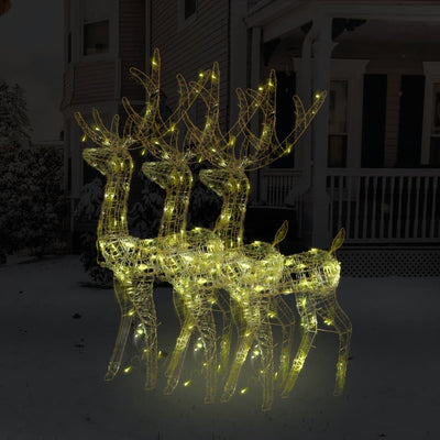 vidaXL Acrylic Reindeer Christmas Decorations 2 pcs 120 cm Warm White