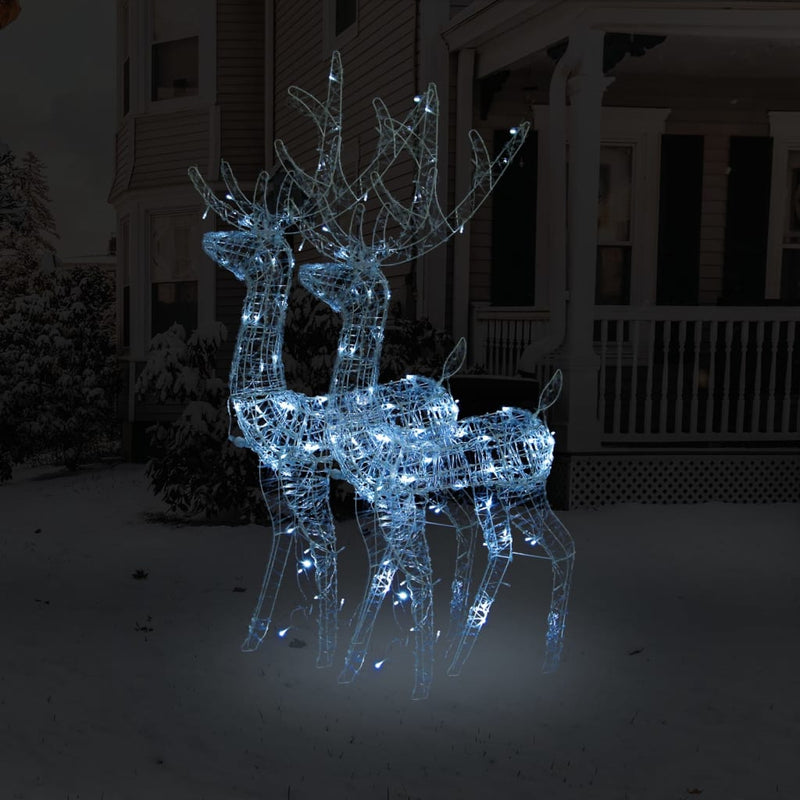 vidaXL Acrylic Reindeer Christmas Decorations 2 pcs 120 cm Warm White