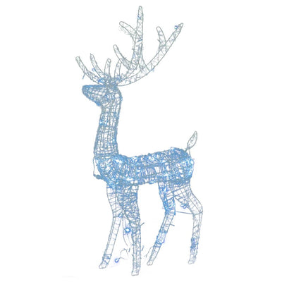 vidaXL Acrylic Reindeer Christmas Decorations 2 pcs 120 cm Warm White