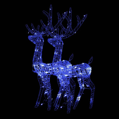 vidaXL Acrylic Reindeer Christmas Decorations 2 pcs 120 cm Warm White