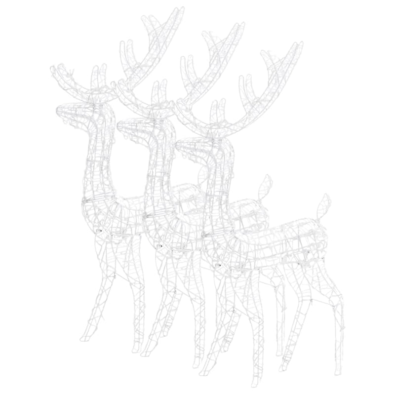 vidaXL Acrylic Reindeer Christmas Decorations 2 pcs 120 cm Warm White