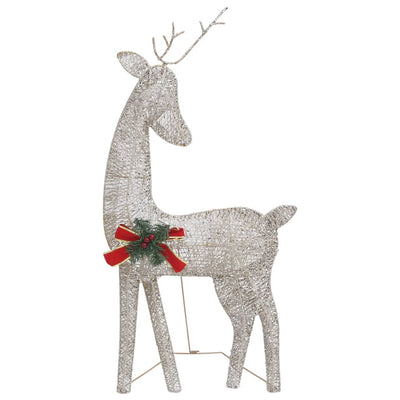 vidaXL Christmas Reindeers 6 pcs Silver Cold White Mesh