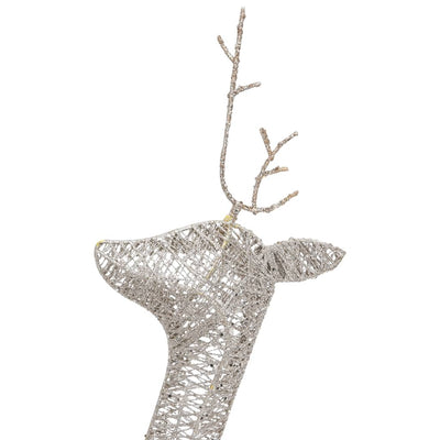vidaXL Christmas Reindeers 6 pcs Silver Cold White Mesh