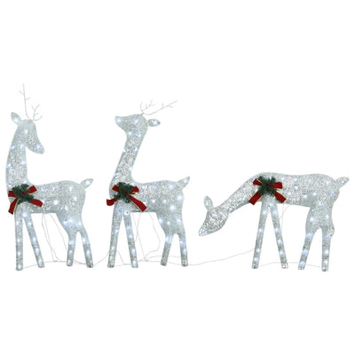 vidaXL Christmas Reindeers 6 pcs Silver Cold White Mesh