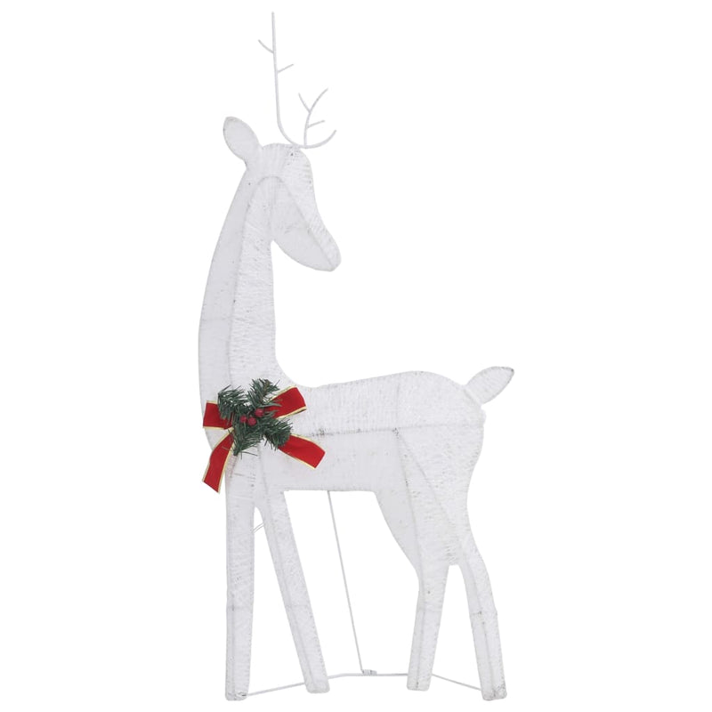 vidaXL Christmas Reindeers 6 pcs Silver Cold White Mesh
