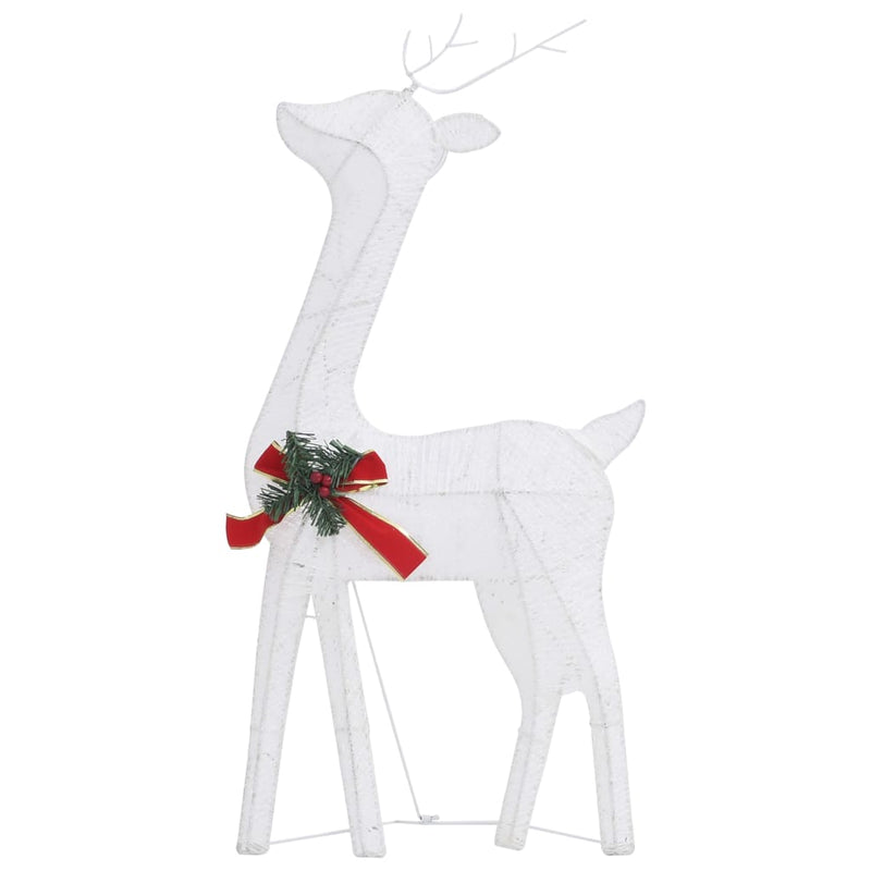 vidaXL Christmas Reindeers 6 pcs Silver Cold White Mesh