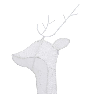 vidaXL Christmas Reindeers 6 pcs Silver Cold White Mesh