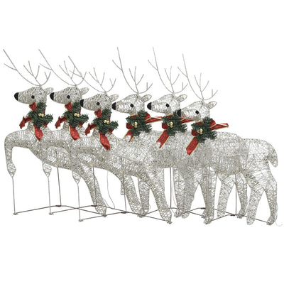 vidaXL Christmas Reindeers 6 pcs White 120 LEDs