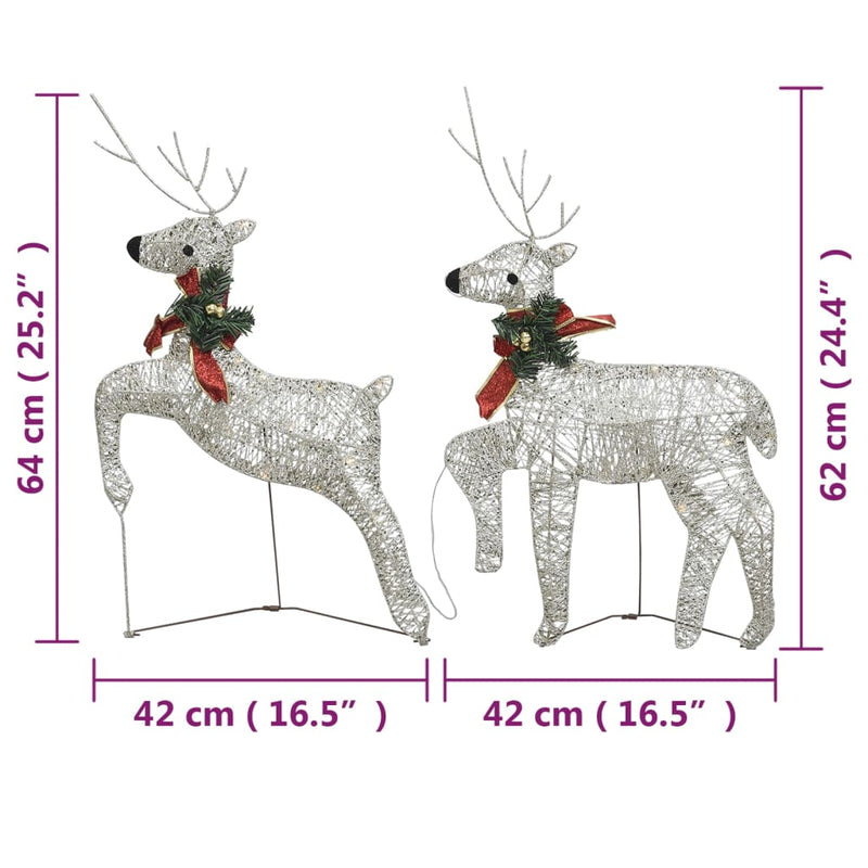 vidaXL Christmas Reindeers 6 pcs White 120 LEDs