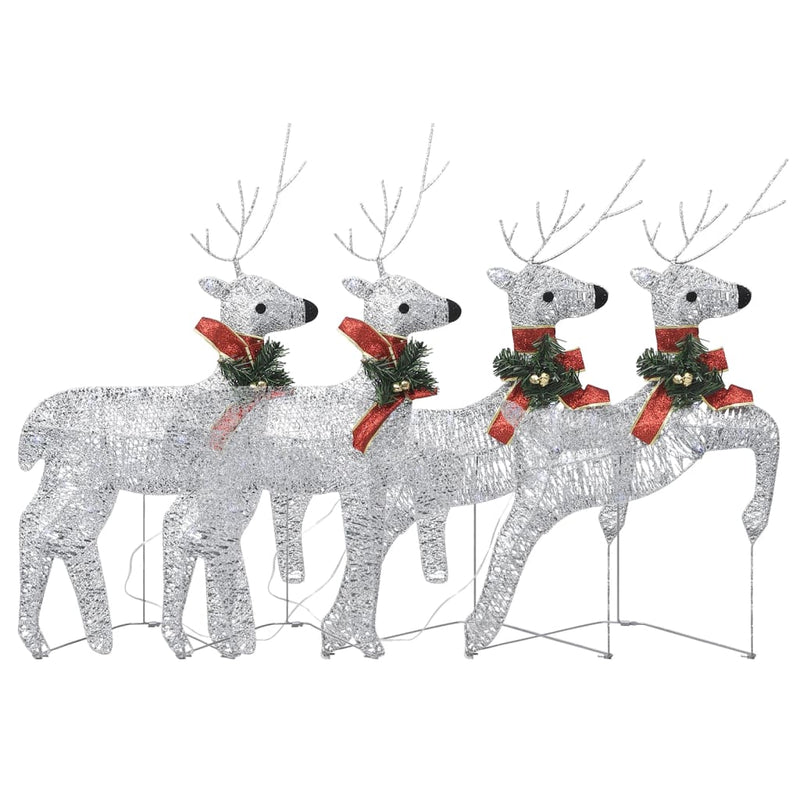 vidaXL Christmas Reindeers 4 pcs Gold 80 LEDs