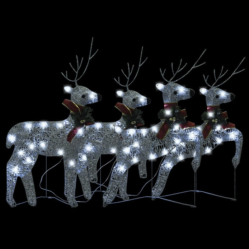 vidaXL Christmas Reindeers 4 pcs Gold 80 LEDs