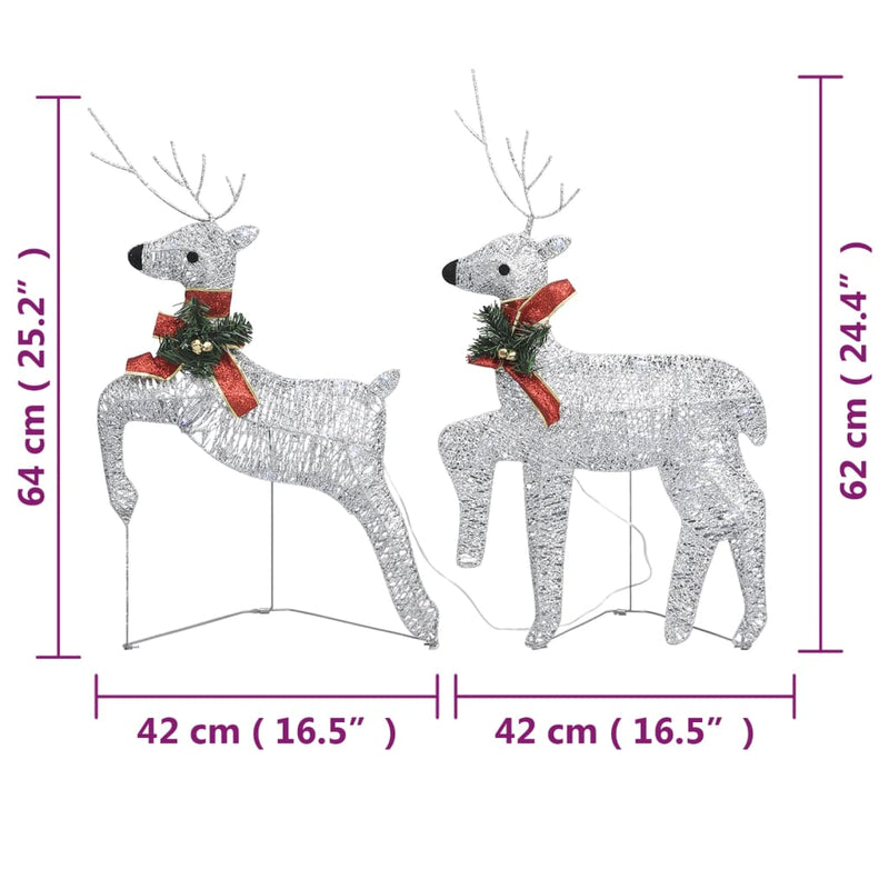 vidaXL Christmas Reindeers 4 pcs Gold 80 LEDs