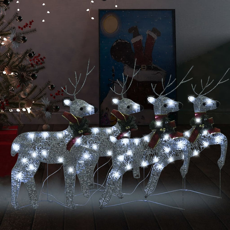 vidaXL Christmas Reindeers 4 pcs Gold 80 LEDs