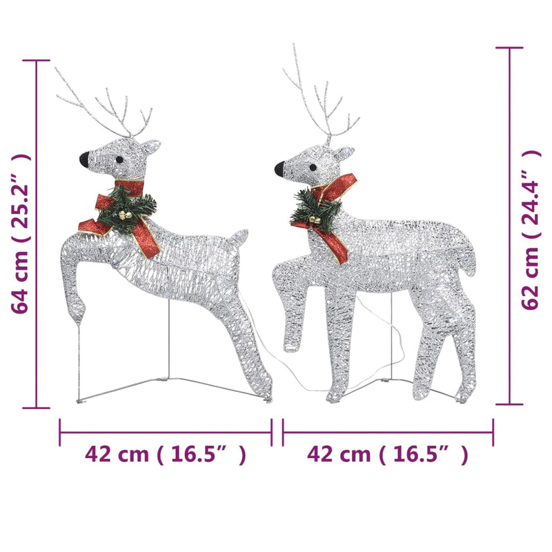 vidaXL Christmas Reindeers 6 pcs White 120 LEDs