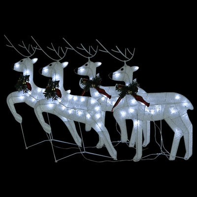 vidaXL Christmas Reindeers 4 pcs Gold 80 LEDs
