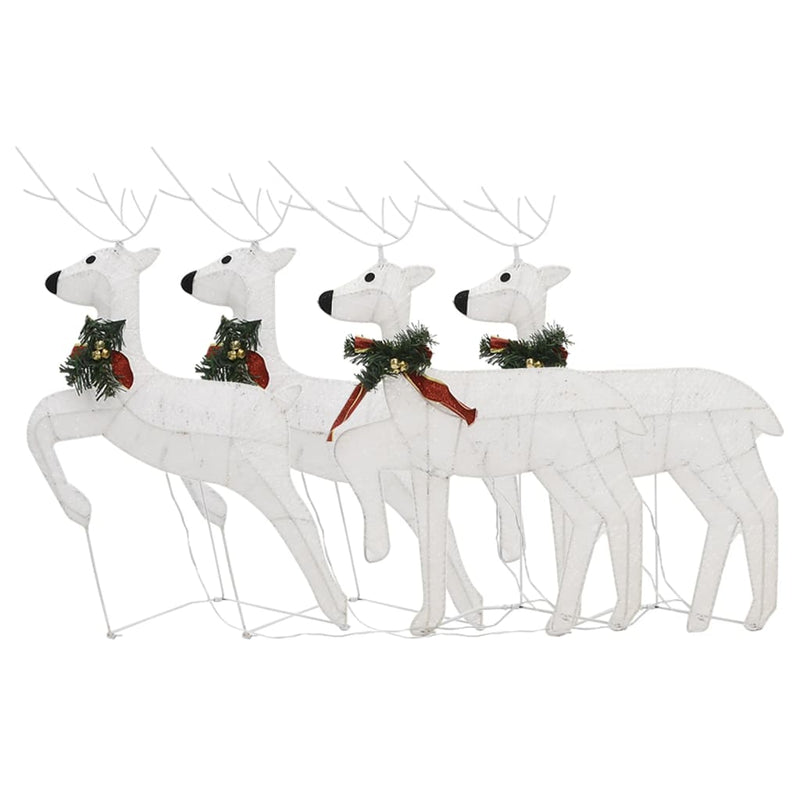 vidaXL Christmas Reindeers 4 pcs Gold 80 LEDs